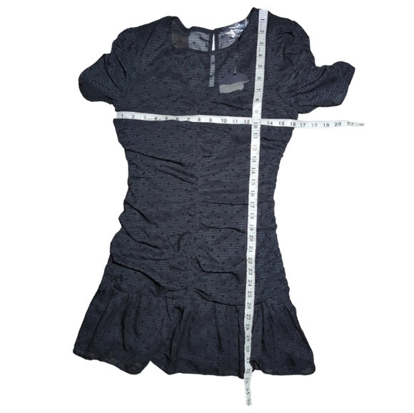 NWT Storia Black Gathered Ruched Sheer Dress Size S - Picture 4 of 5